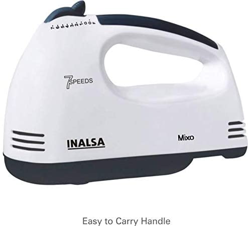 Inalsa MIXO 200-Watt Hand Mixer with 7 Speed (White/Black)