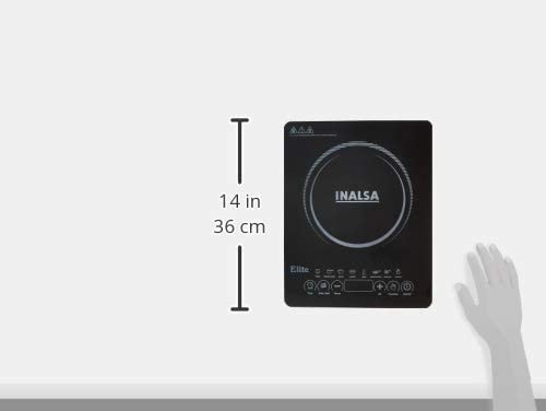 Inalsa Glass-Top Induction Elite - 2100W Sensor Touch Control 7 Preset Modes Digital Display All Safety Features Large Cooking Area (Black)