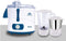 INALSA Juicer Mixer Grinder Mix N Blend -550W, Anti-Skid Feet, (White/Blue)