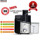 Inalsa Maxim Centrifugal Juicer-500 Watt with 60mm Wide Mouth & 2 Speed & Pulse Fuction |High Quality Stainless Steel Mesh |Includes Juicer Jar (400ml) and Detachable Pulp Collector, (Silver/Black)