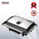 Inalsa Treat 1500W Panini Grill Sandwich Maker with Oil Tray, Floating Hinges & Adjustable Temperature Control, Big Size to Fit 4-Slice Bread,(Black/Grey)