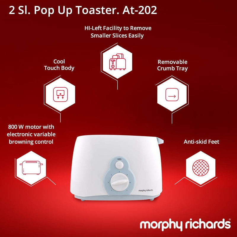 Morphy Richards at 202 2-Slice Pop-up Toaster (White and Blue)