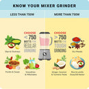 Inalsa Amaze Mixer Grinder Mixer Grinder, 780W,  (Grey)