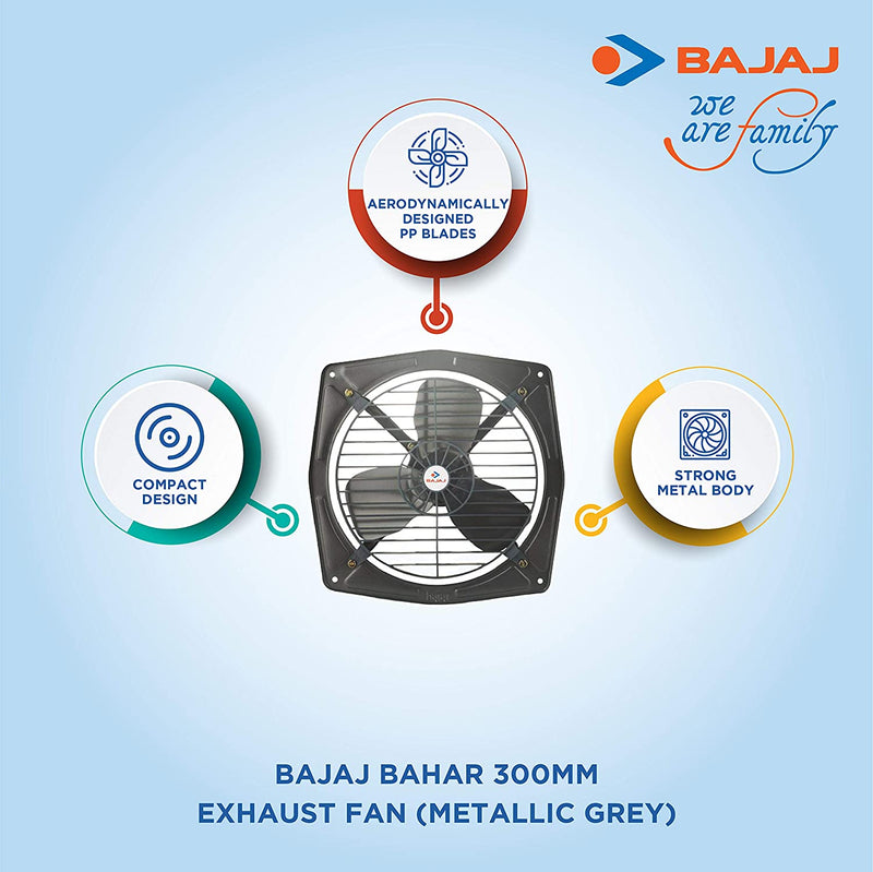 Bajaj Bahar 300mm Exhaust Fan (Metallic Grey)