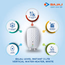 Bajaj Juvel Instant 1 Ltr Vertical Water Heater, White