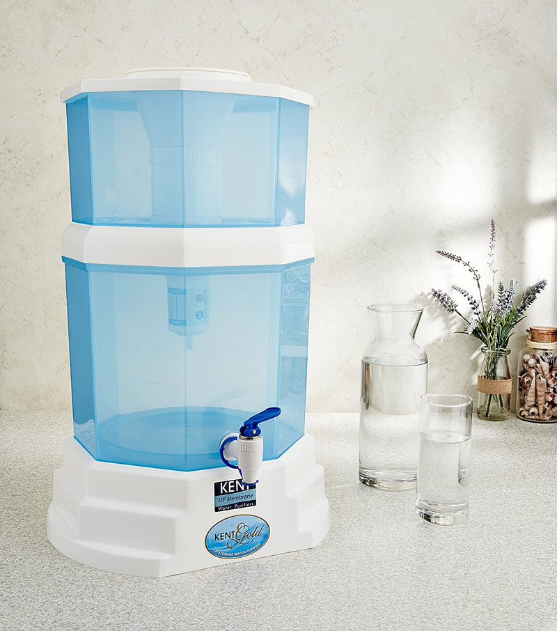 KENT Gold 20-Litres UF technology based Gravity Water Purifier, White