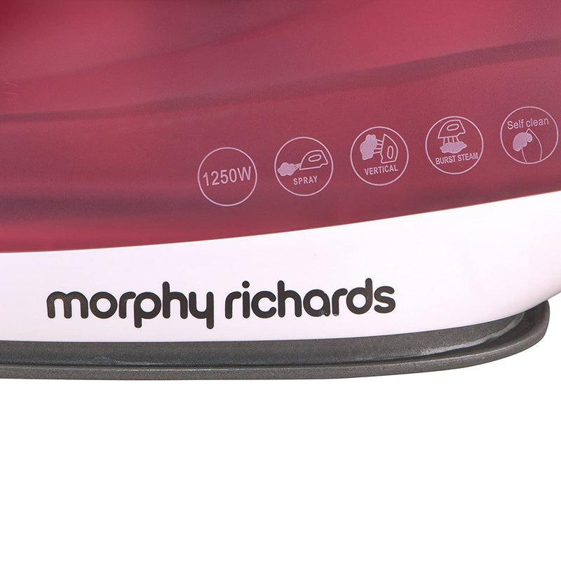 Morphy Richards Glide 1250-Watt Steam Iron (White/Red)